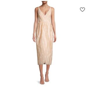 NWT Rebecca Taylor Beige Tulip Wrap Dress